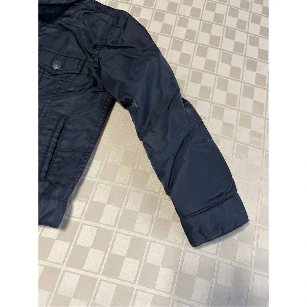 Levis Youth Boys Bomber Jacket Coat Size 7 Black‎ Snap Buttons Lightweight EUC